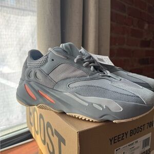 Adidas Yeezy Boost 700 Gray and Orange Sneakers 9